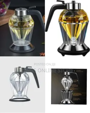 Diamond Appearance Drip Dropless Glass Honey Jar With Syrup Dispenser