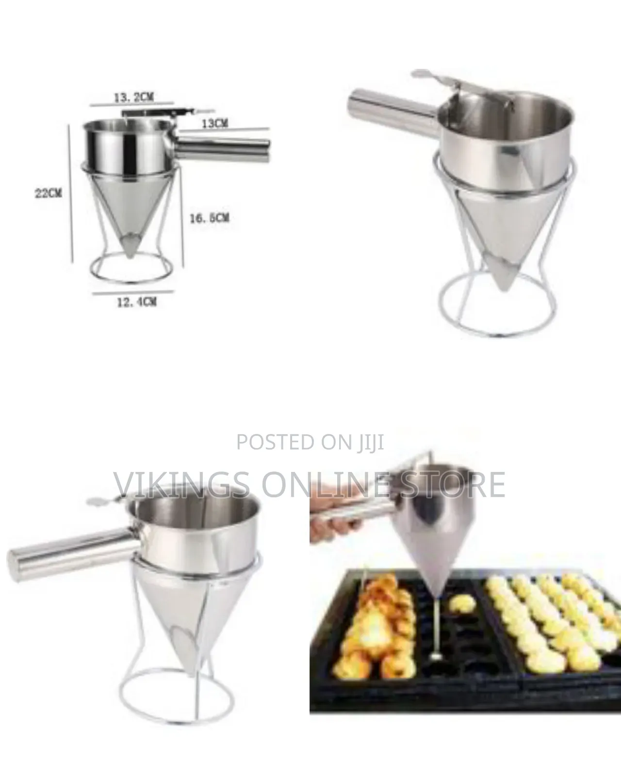 Stainless Steel Donut Dispenser Cupcake Dough Funnel Pancake Maker