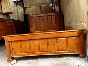Wooden Bed in Mahogany Colour