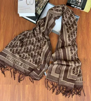 Brown Christian Dior Oblique Shawl Scarf