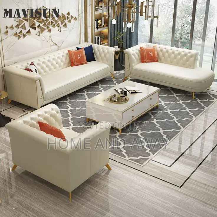 6 Seaters Cotton Leather Chester Like Sofa Sets Any Colour 2,500,000/-