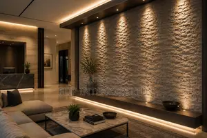 Elegant Stone Cladding Ambient Lighting Installations