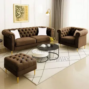 Dark Brown 5 Seaters Chesterfield Sofas With Delivery 1,700,000/-