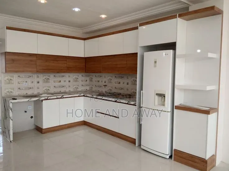 White L Shaped Kitchen Cabinets From 915,000/- Per Running Meter