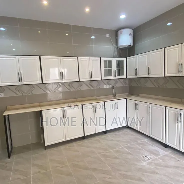 White L Shaped Kitchen Cabinets From 915,000/- Per Running Meter