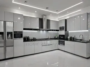 Perfect L Shaped Modern Elegant Kitchen Cabinets 890,000/- Per Meter