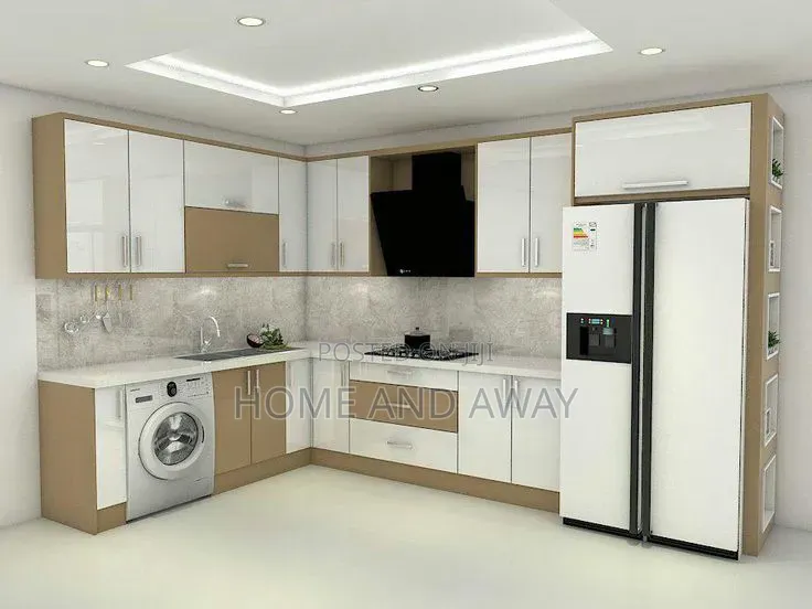 Perfect L Shaped Modern Elegant Kitchen Cabinets 890,000/- Per Meter