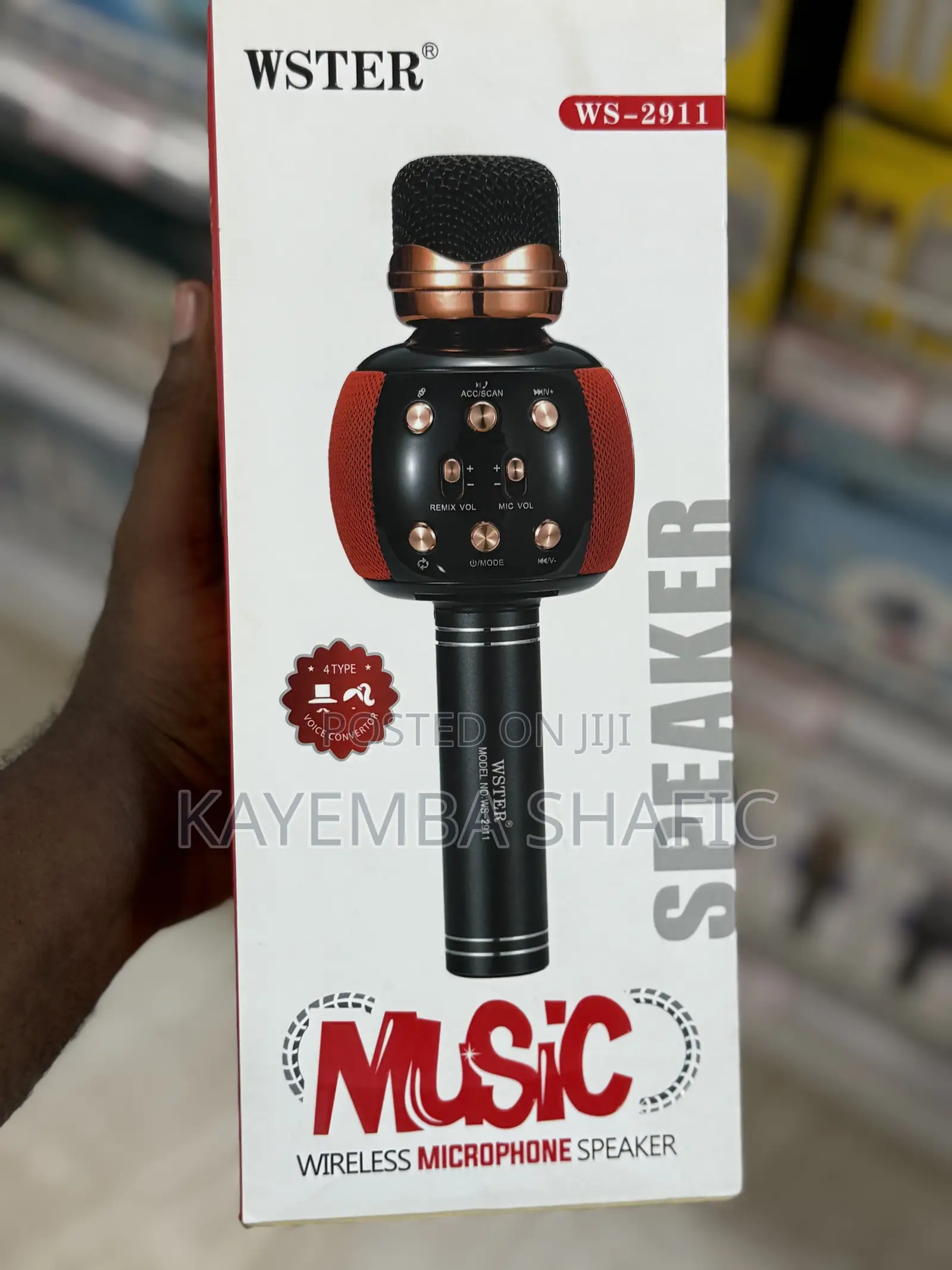 Wster Ws-2911 Wireless Karaoke Microphone Bluetooth Speaker