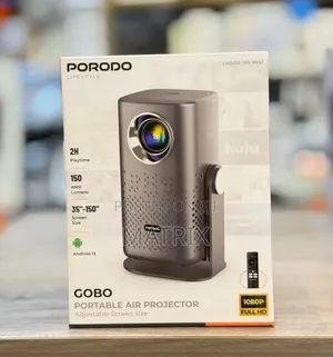 Porodo Gobo Portable Air Projector, Rechargeable Projector With Stand