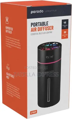 Porodo Lifestyle Scented Car Cool Mini Humidifier Air Diffuser