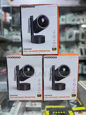 Porodo Premiere Rechargedable Android Smart Projector, 250 Ansi Lumens