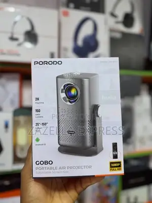 Porodo Gobo Portable Air Projector, Rechargeable Projector 1080p