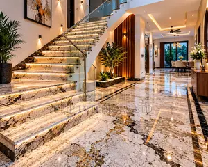 Modern Marble Staircase Interior Finishing Services