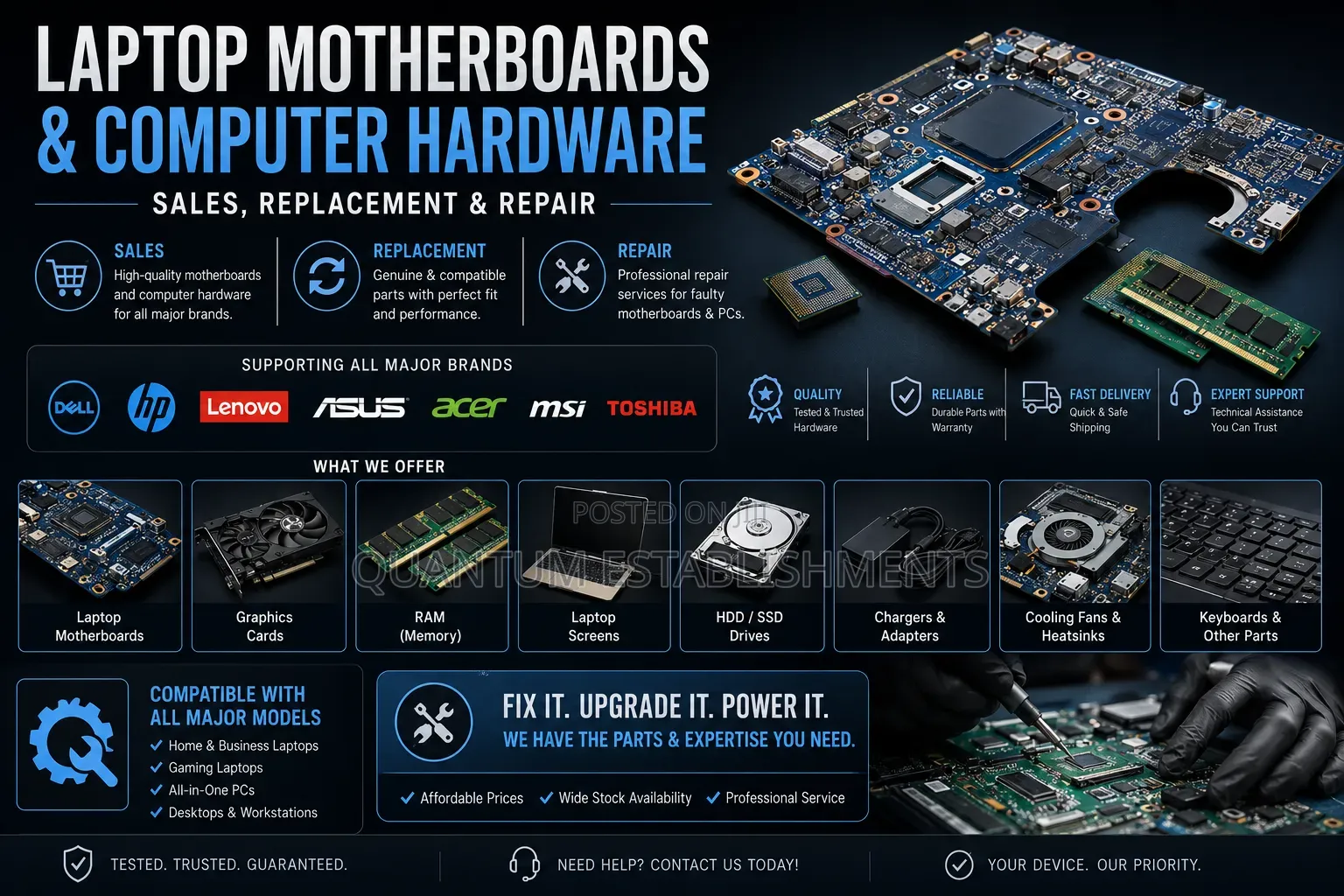 Laptop Motherboards Computer Hardware | Sales, Replacement Repair