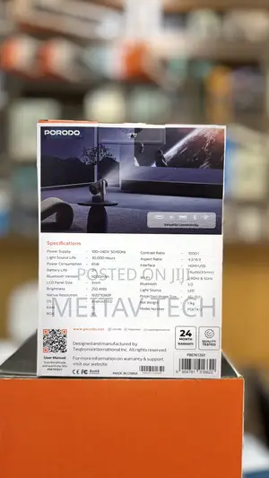 Porodo Premiere Battery Powered Android Smart Projector