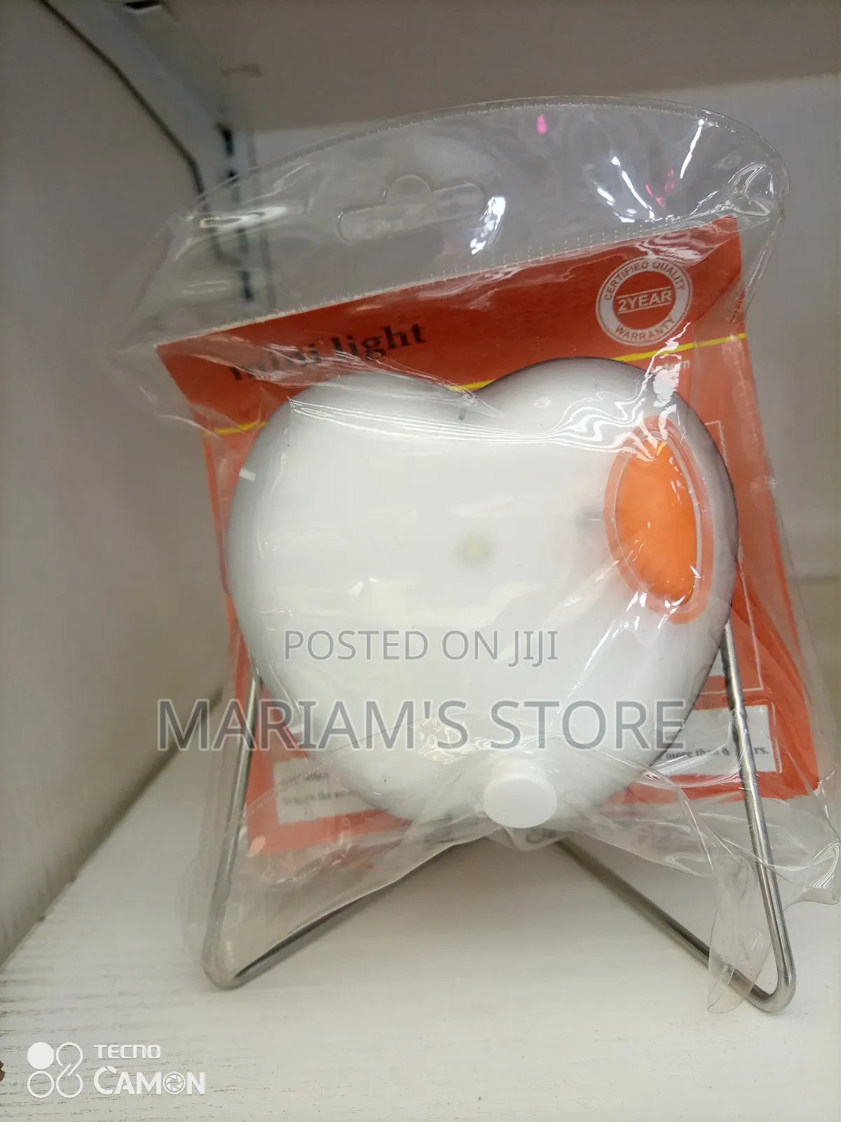 Heart-Shaped Rechargeable Led Night Light With a Stand.