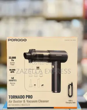 Porodo 140w Blower Plus Vaccum Cleaner With 22kpa 8000mah Battery