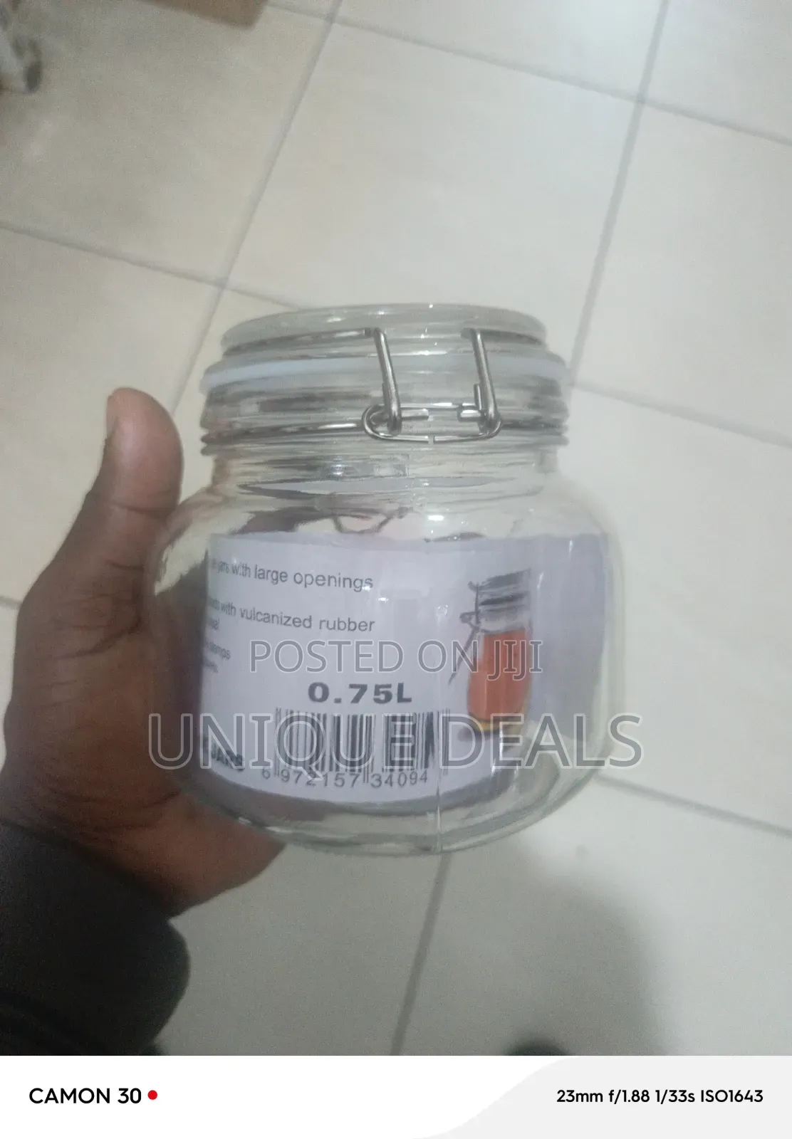 Bon Appetit Branded Clear Glass Storage Jar