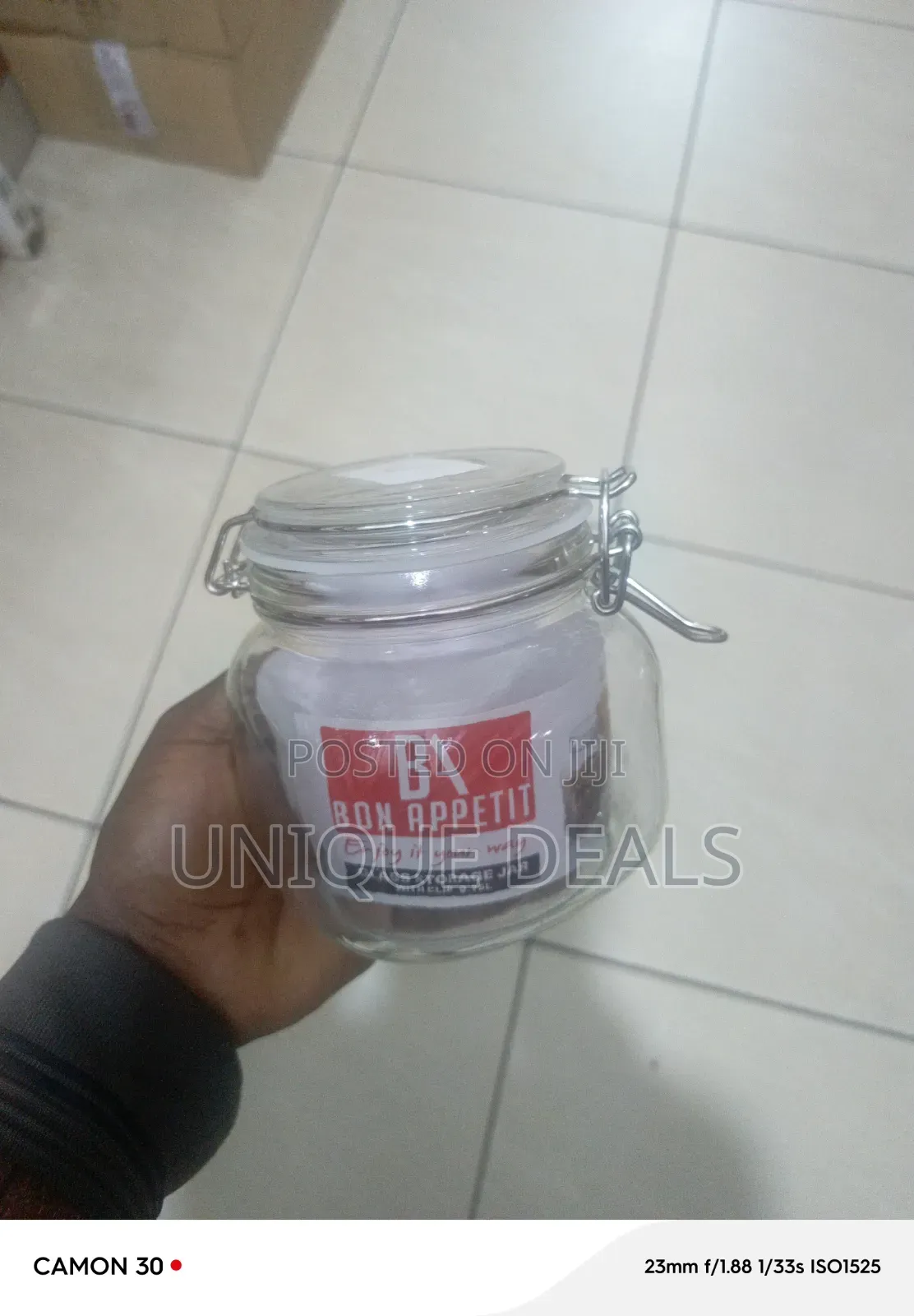Bon Appetit Branded Clear Glass Storage Jar