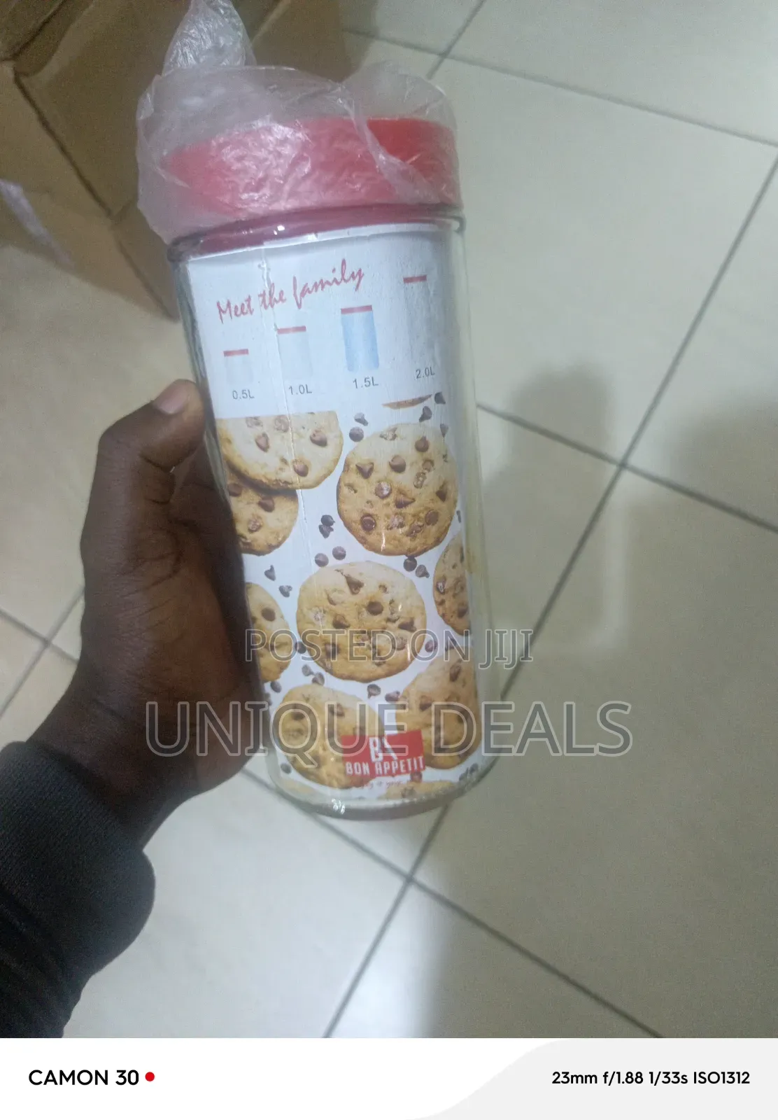 1.5l Bon Appetit Brand Square Glass Storage Jar