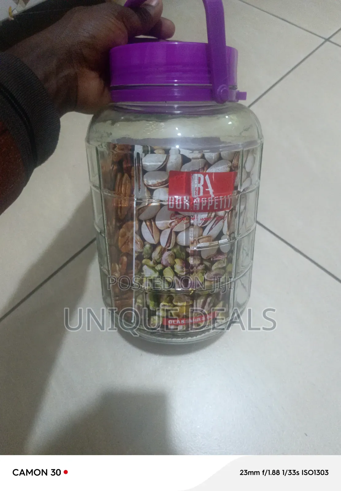 Bon Appetit Branded Clear Glass Jar 5.0l