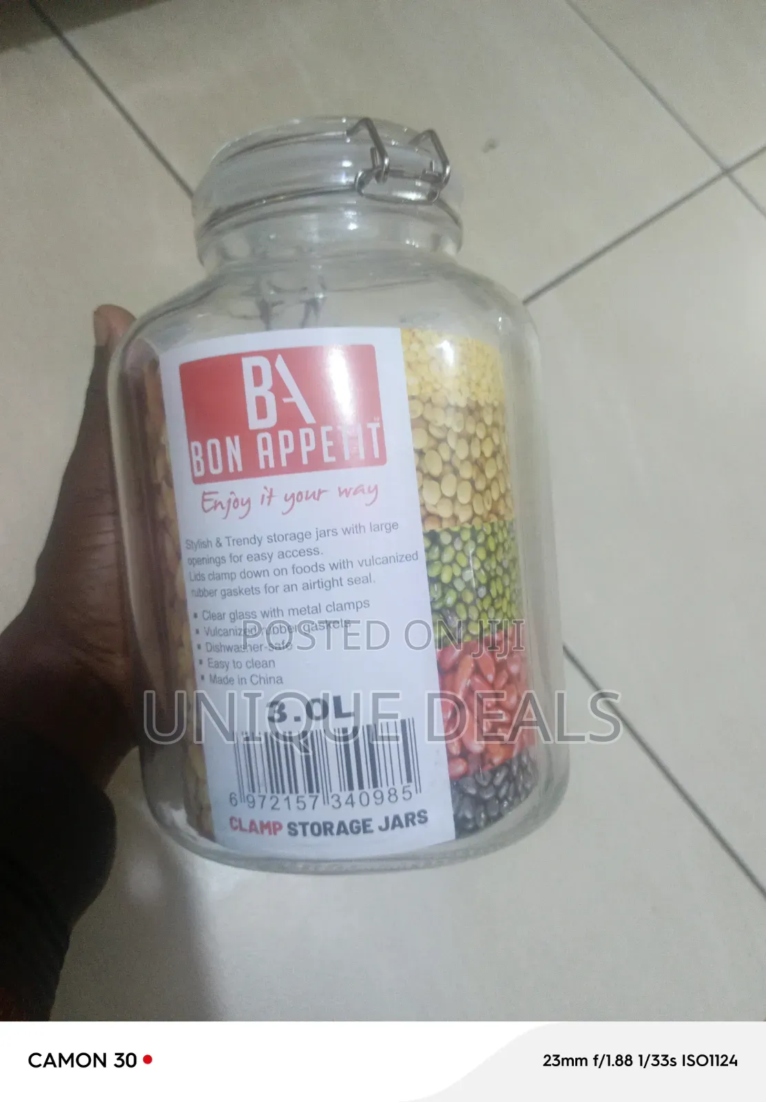 Bon Appetit 3.0l Clamp Storage Jar