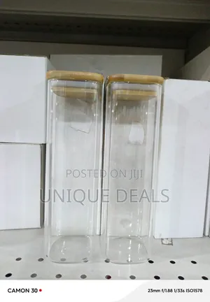 2pcs Square Glass Jar for Kitchen Spice Nuts