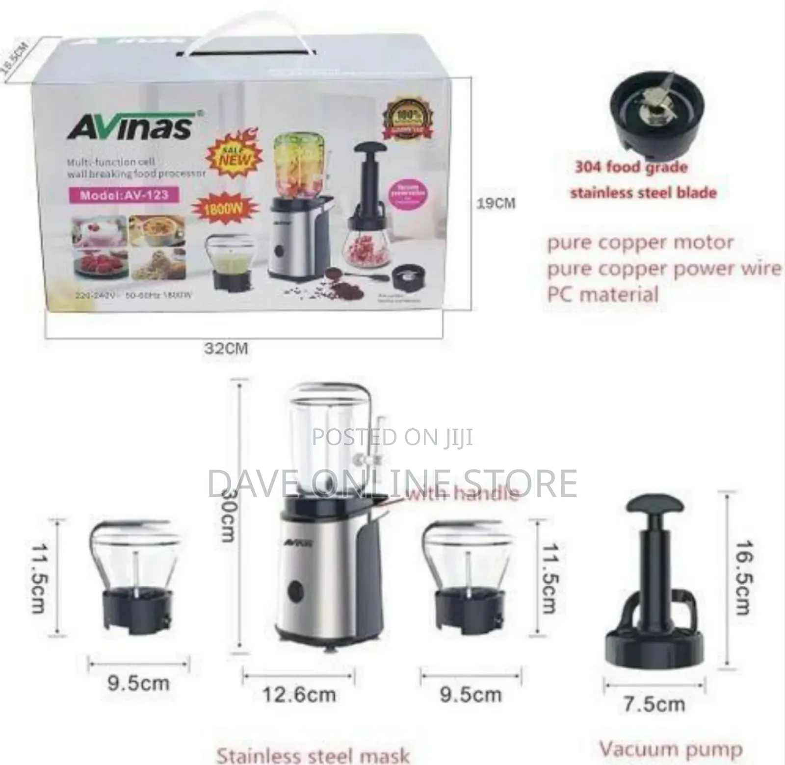 Avinas Av-123 Multi-Function Food Processor Blender