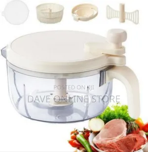 Manual Multi-Function Food Processor and Chopper With Attachments
