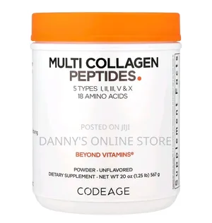 Multi Collagen Peptides Powder, Amino Acids, Unflavored, 63 Servings