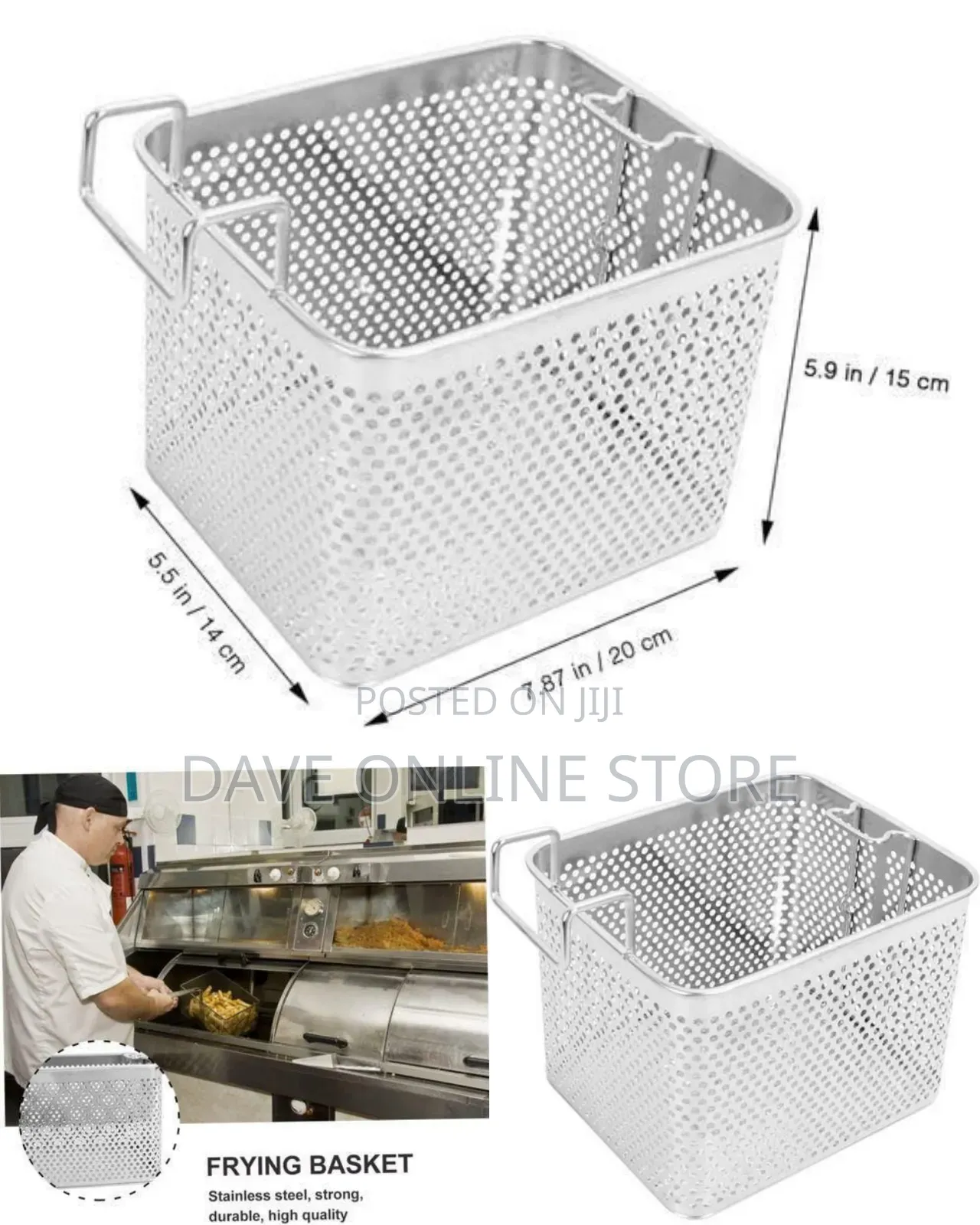 Stainless Steel Deep Fryer / Multi-Use Strainer Basket