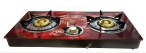 Sonashi 3 Burner Glass Top Gas Stove