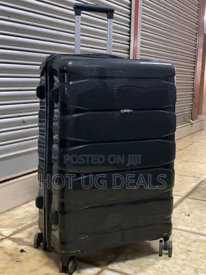 Large Size Big Waterproof Rubber Travel Suitcase - Black
