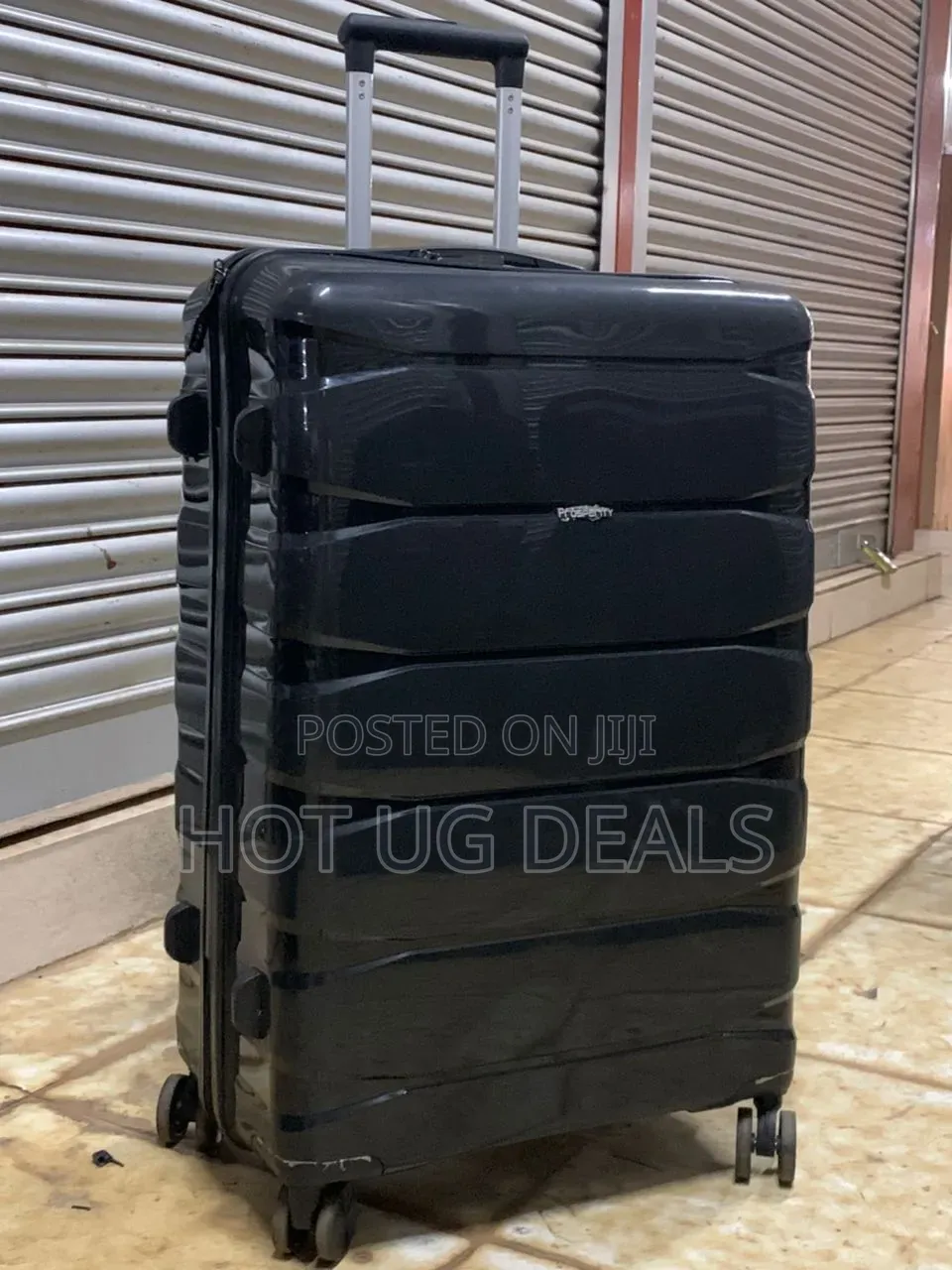 Large Size Big Waterproof Rubber Travel Suitcase - Black