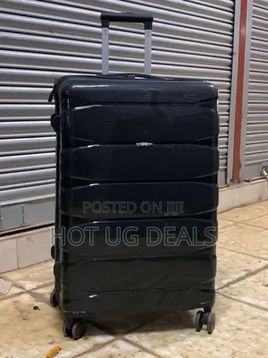 Large Size Big Waterproof Rubber Travel Suitcase - Black