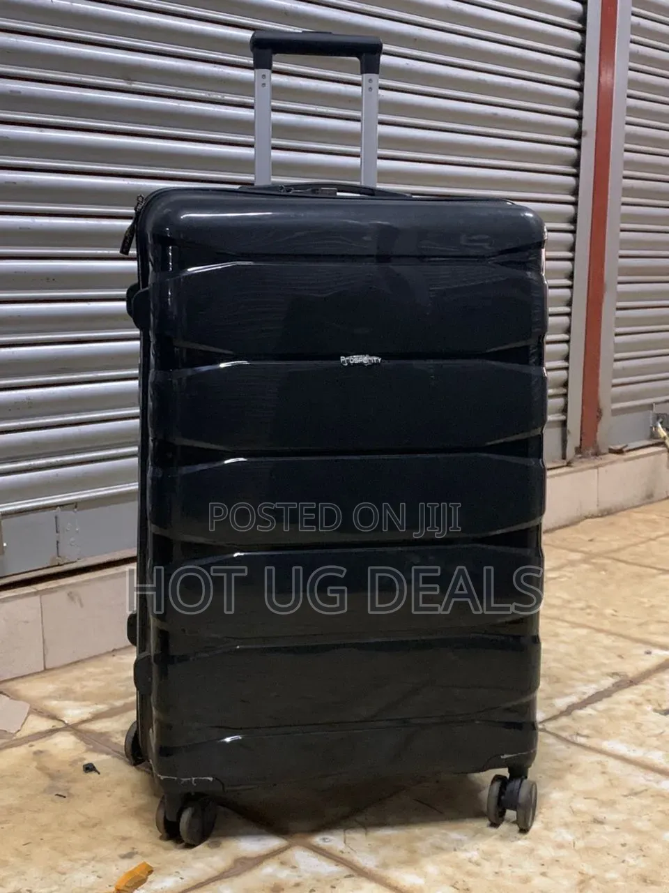 Large Size Big Waterproof Rubber Travel Suitcase - Black
