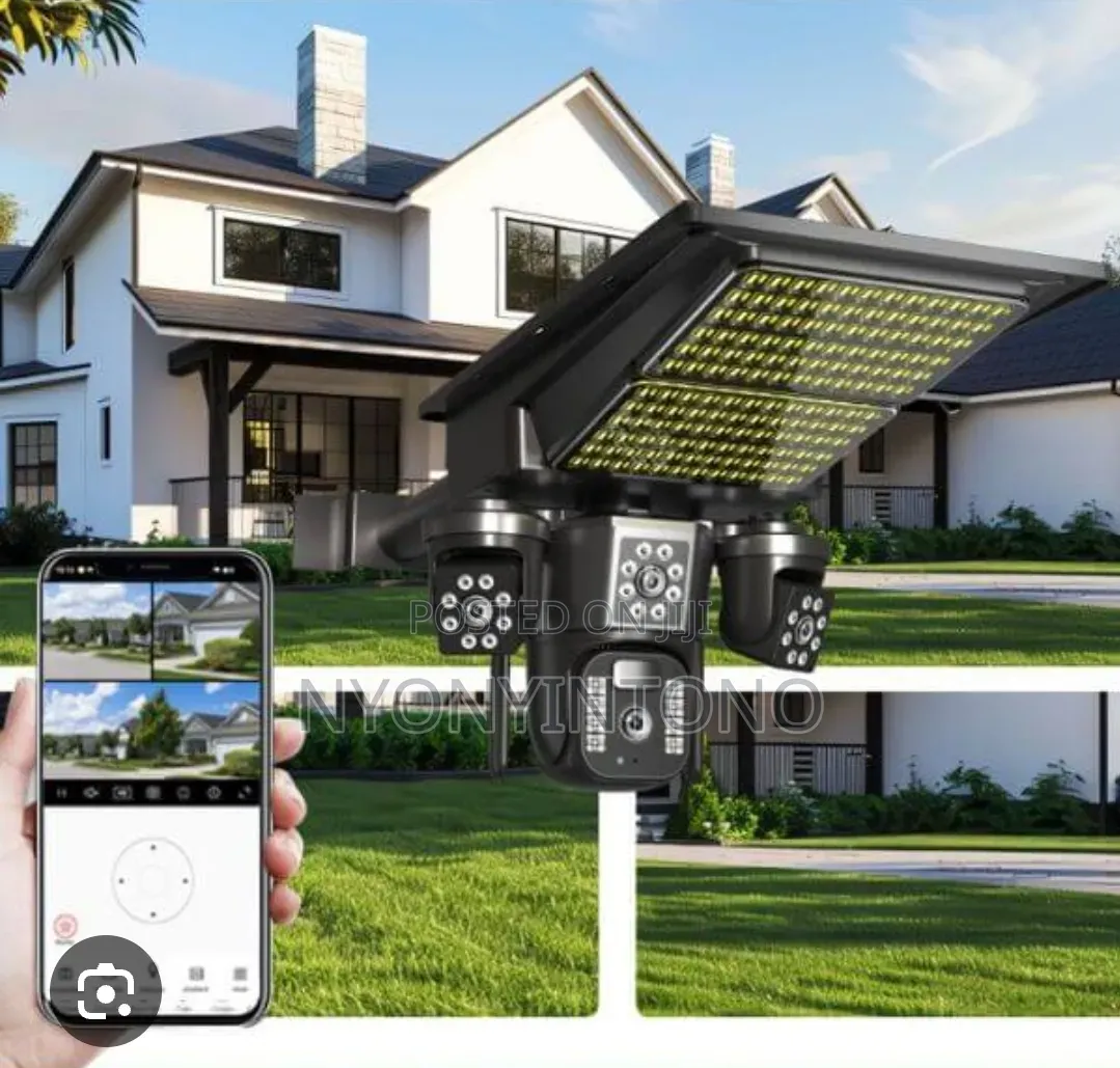 3 Lens 3 Screen PTZ Ai Digital Wireless Solar Camera With Flood Light