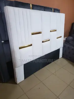 Classic Bed in White Leather Available