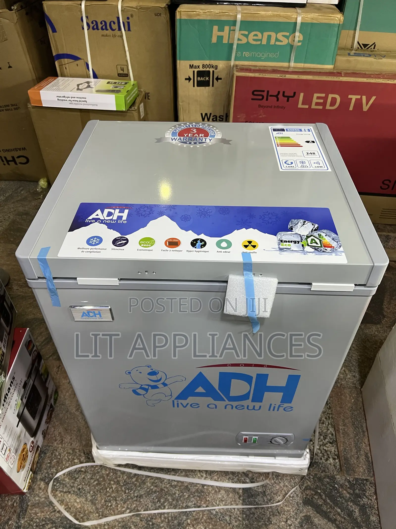Adh 180 Deep Freezer With 3years Warranty.