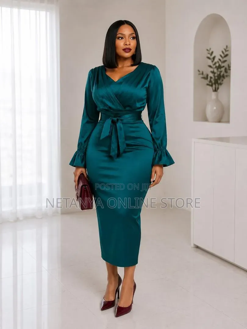 Satin Wrap Dress