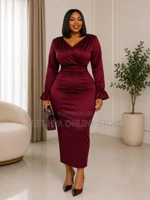 Satin Wrap Dress