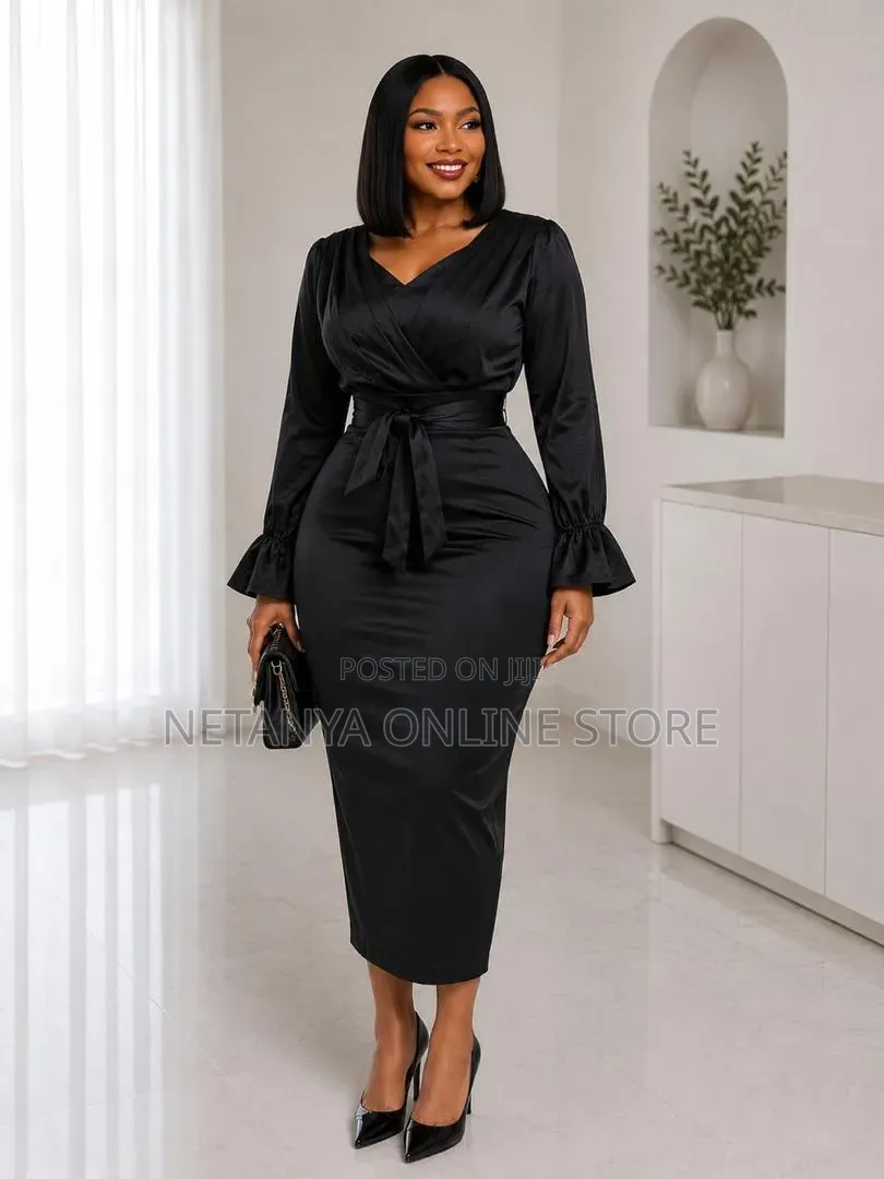 Satin Wrap Dress