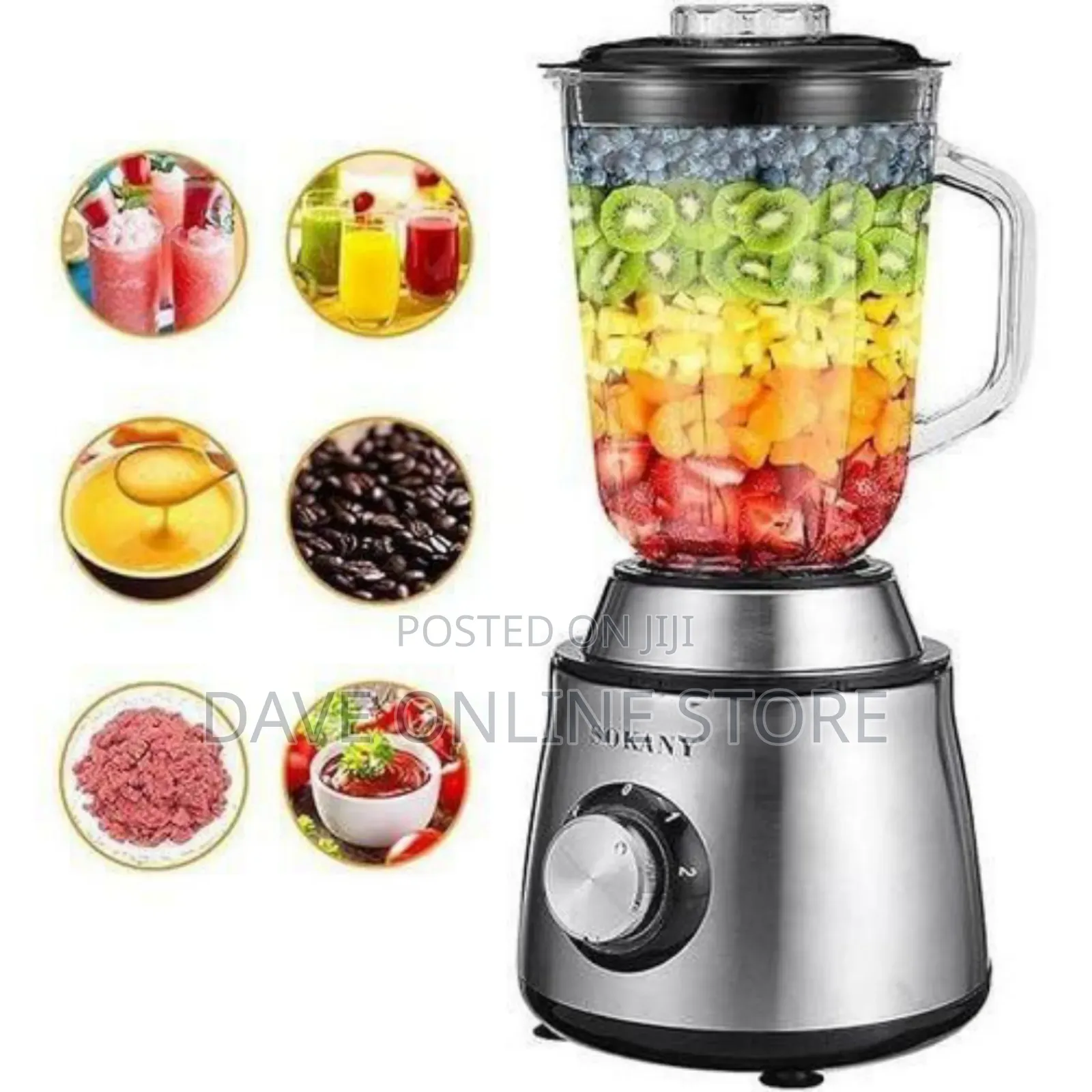Sokany High-Power Stainless Steel Countertop Blender