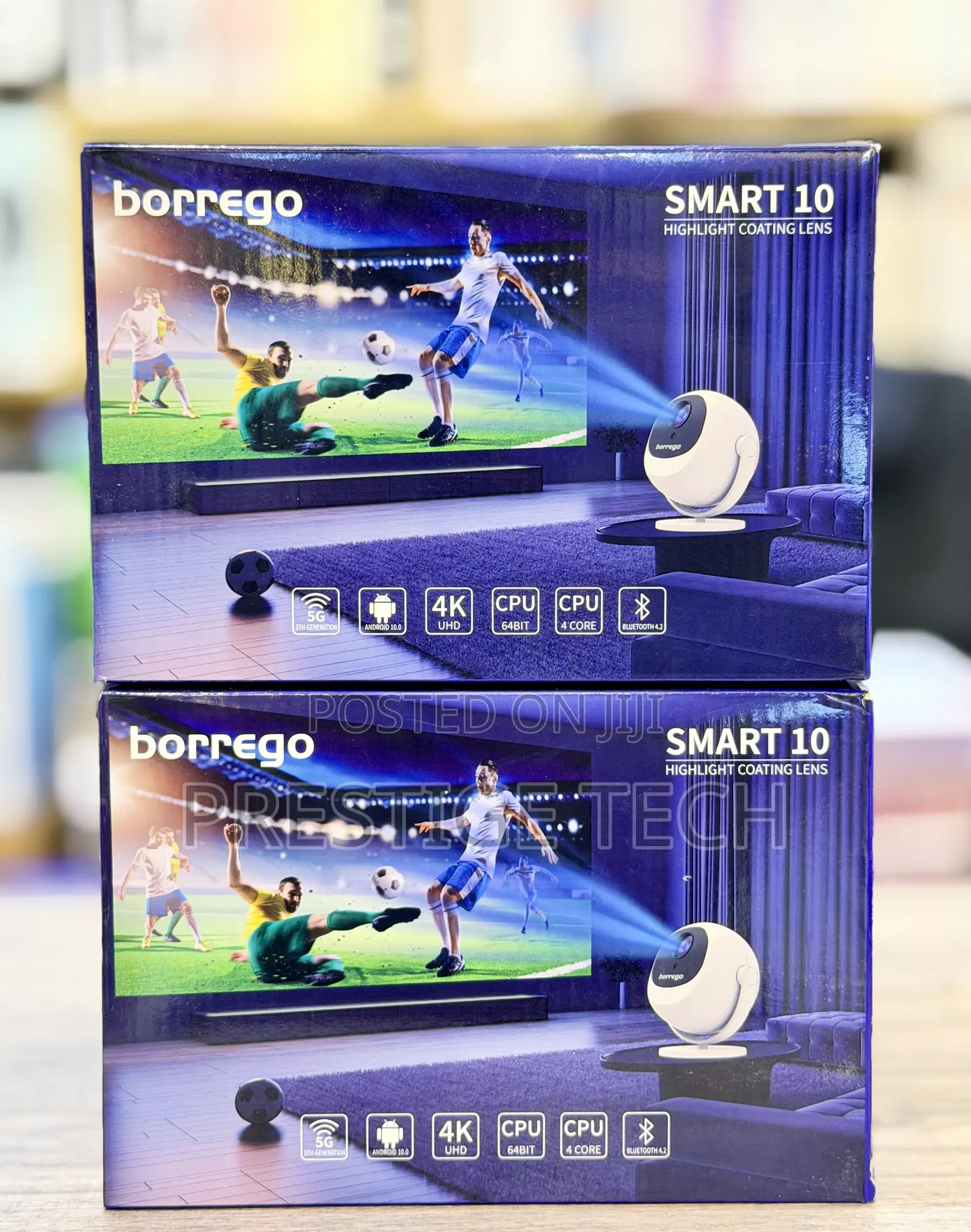 Borrego Smart 10 Portable Projector, 360 Degree Rotation Support