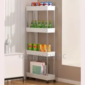 4 Layer Plastic Kitchen Storage Trolley Rack