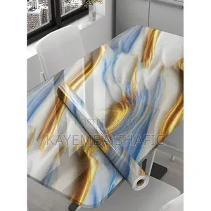 A Roll of Marble Wall Paper, a Self Adhesive Peel-and -Stick