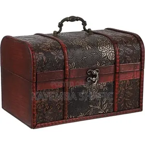 Vintage-Style Wooden Storage Treasure Chest Boxes