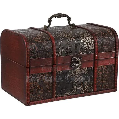 Vintage-Style Wooden Storage Treasure Chest Boxes