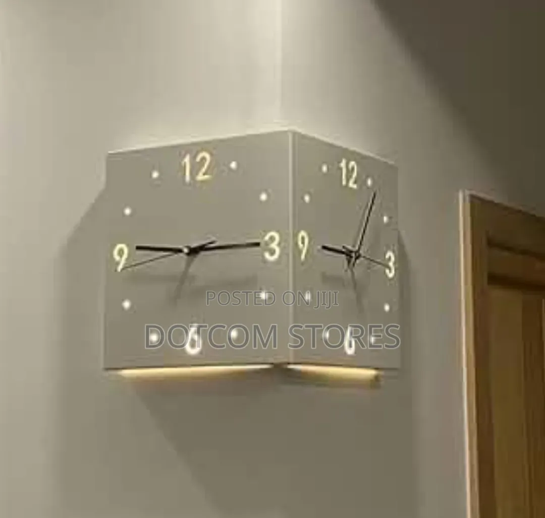 Double-Sided Corner Wall Clock