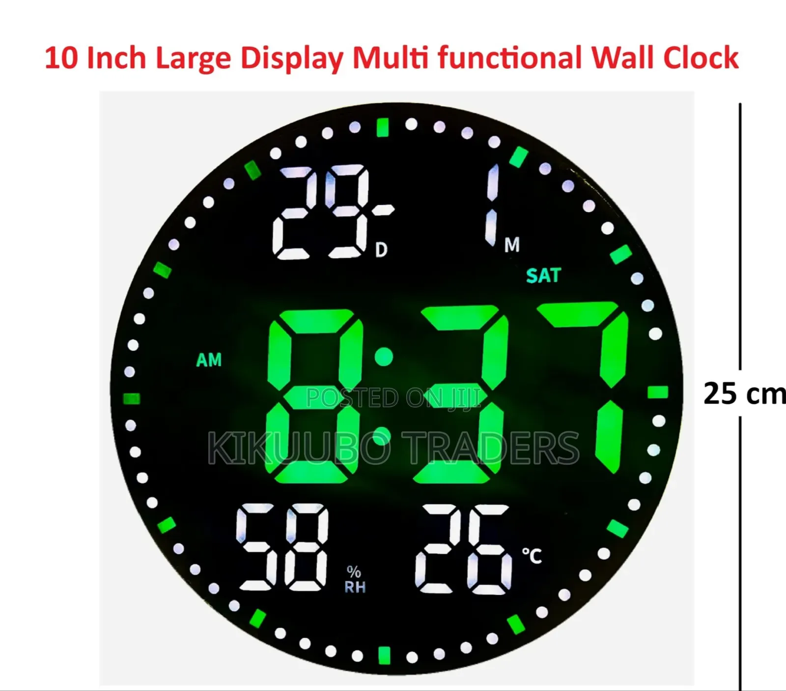 10-Inch (25 Cm) Led Digital Wall Clock